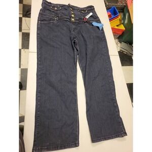 Crest Jeans Womens 23 24 Dark Wash Straight Leg Denim Pants High Waist Button